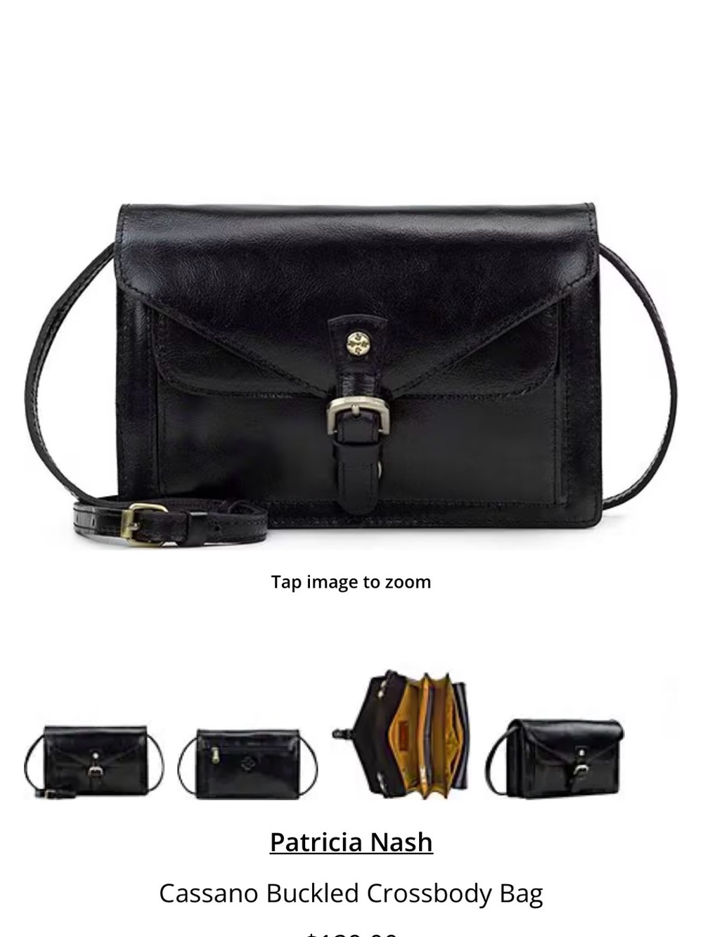 Patricia Nash Black Cassano Buckled Leather Crossbody